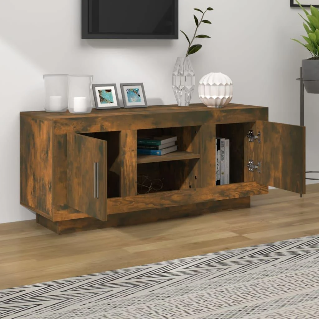 TV staliukas Televizoriaus spintelė, dūminio ąžuolo, 102x35x45cm, mediena