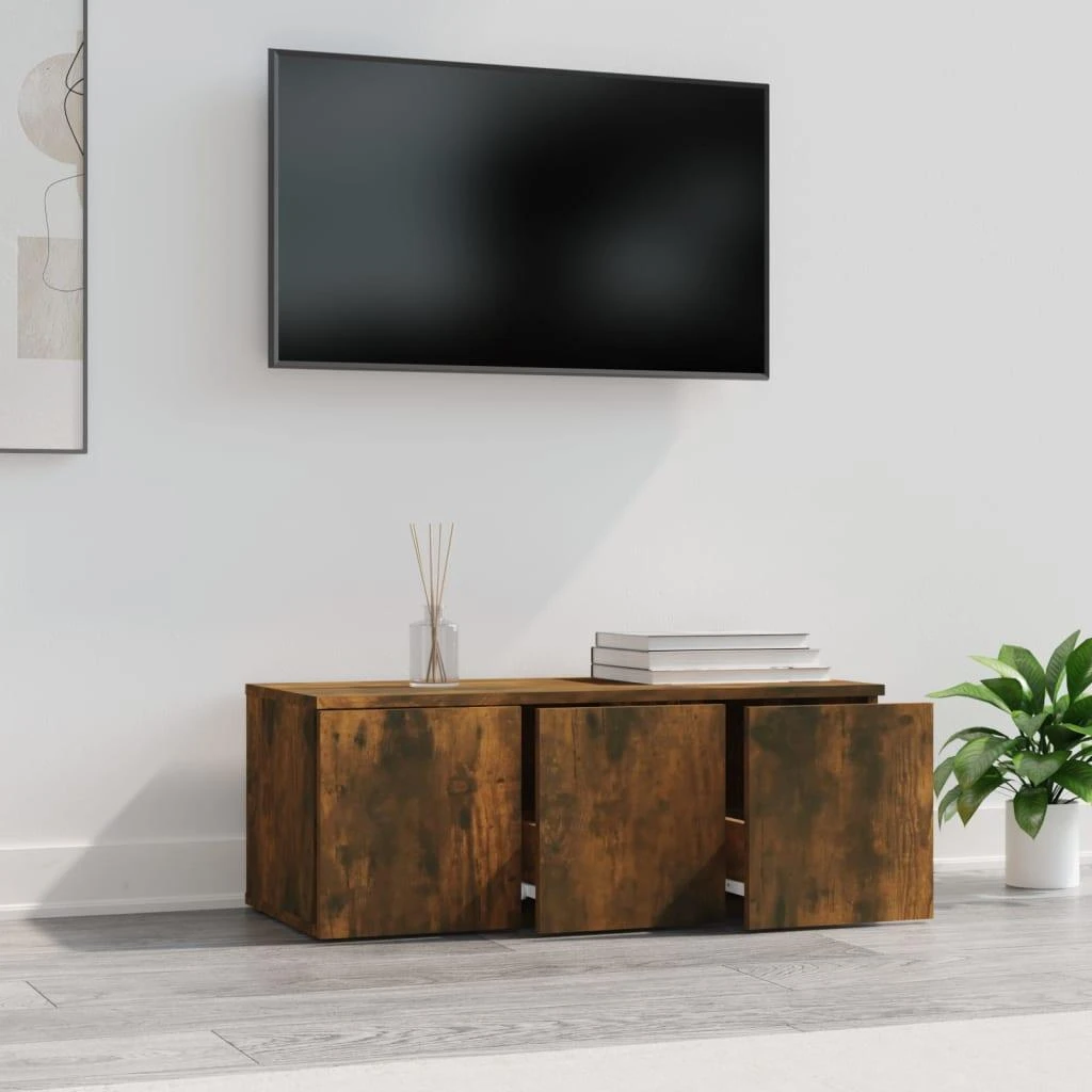 TV staliukas Televizoriaus spintelė, dūminio ąžuolo, 80x34x30cm, mediena