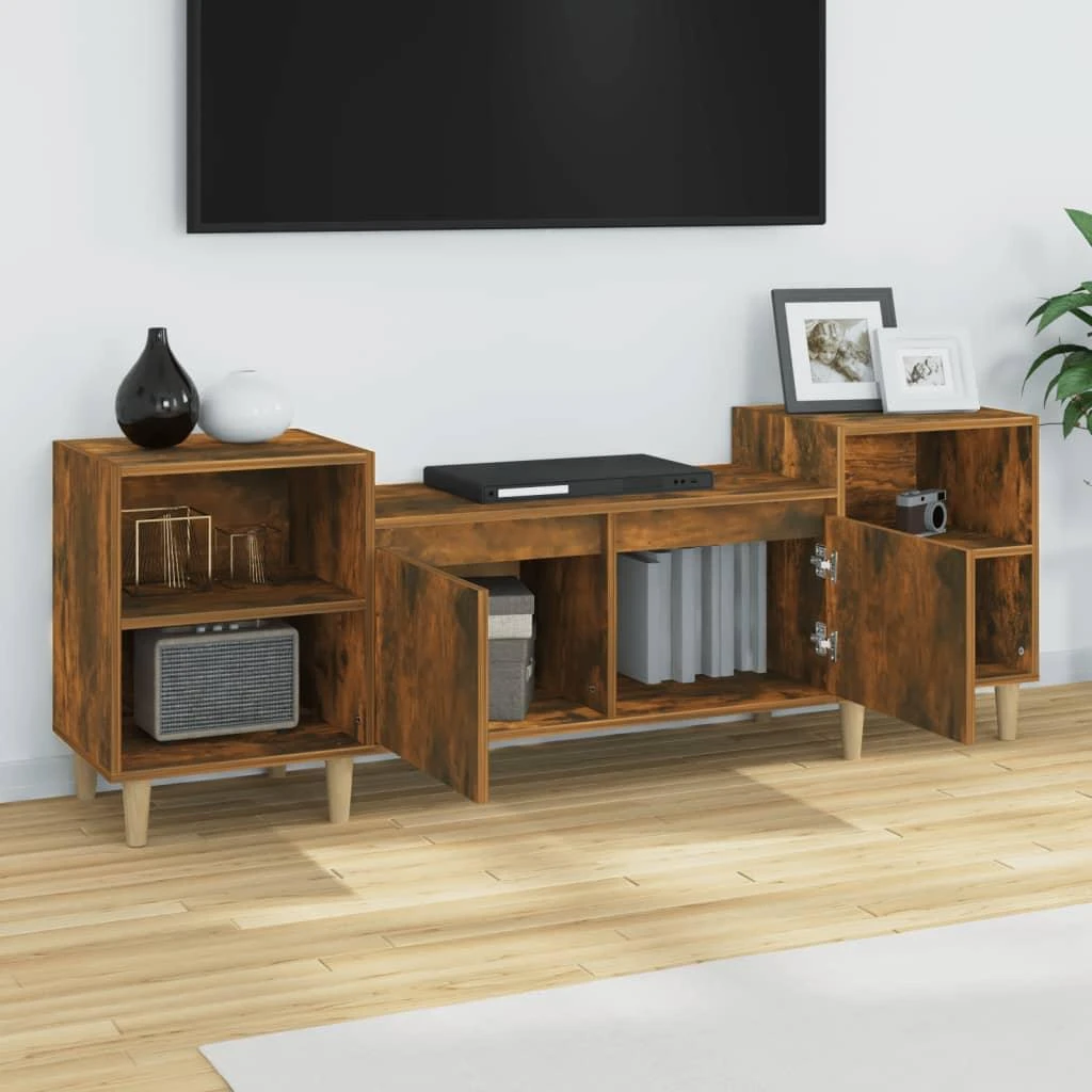TV staliukas Televizoriaus spintelė, dūminio ąžuolo, 160x35x55cm, mediena