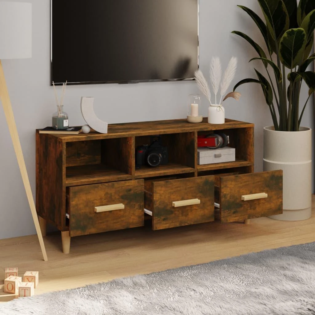 TV staliukas Televizoriaus spintelė, dūminio ąžuolo, 102x36x50cm, mediena