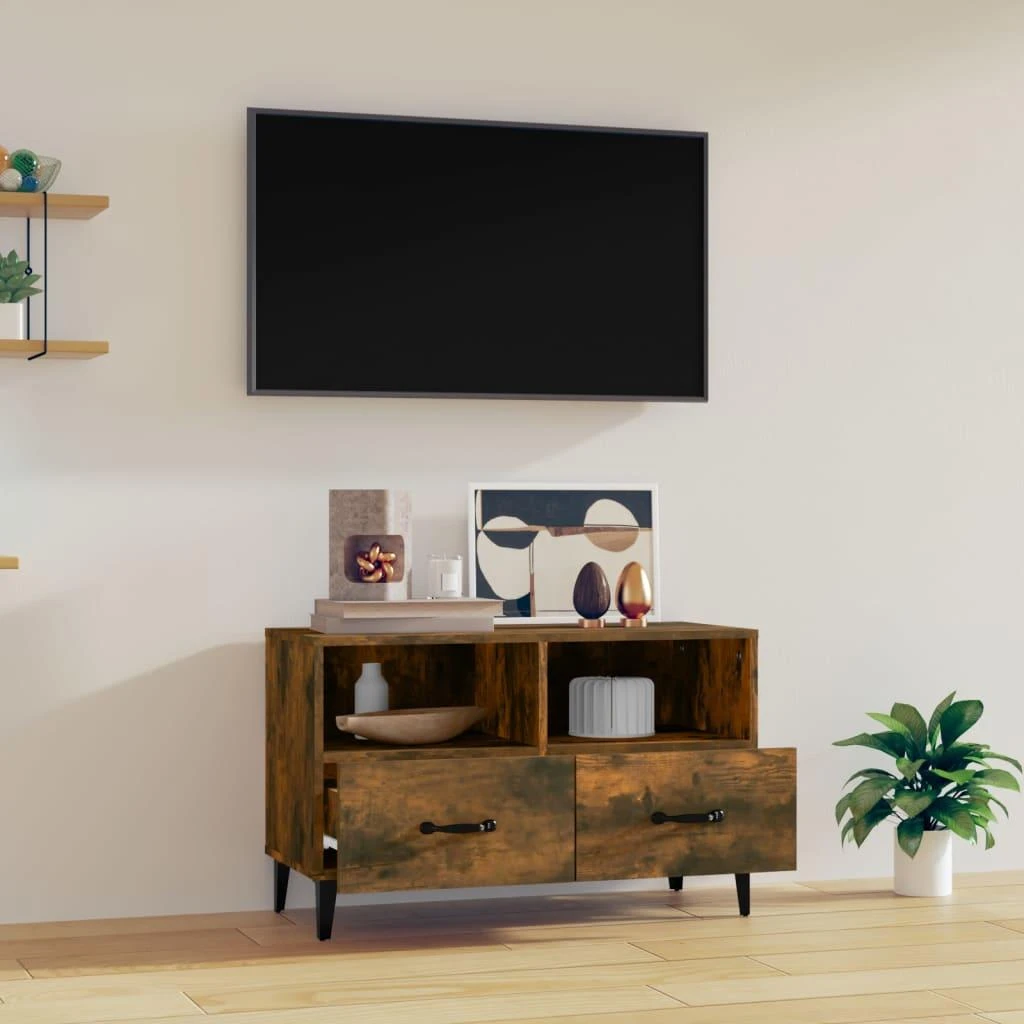 TV staliukas Televizoriaus spintelė, dūminio ąžuolo, 80x36x50cm, mediena