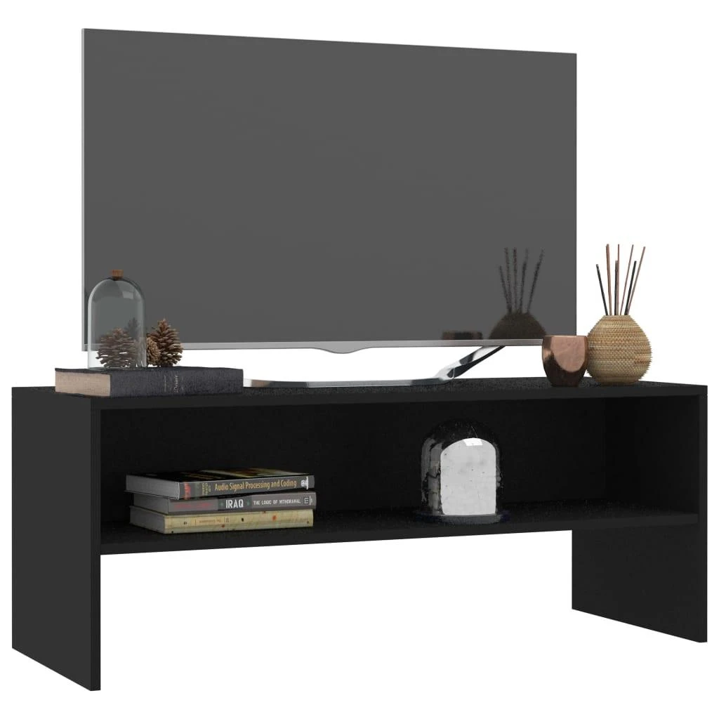 TV staliukas Televizoriaus spintelė, juoda, 100x40x40cm, apdirbta mediena