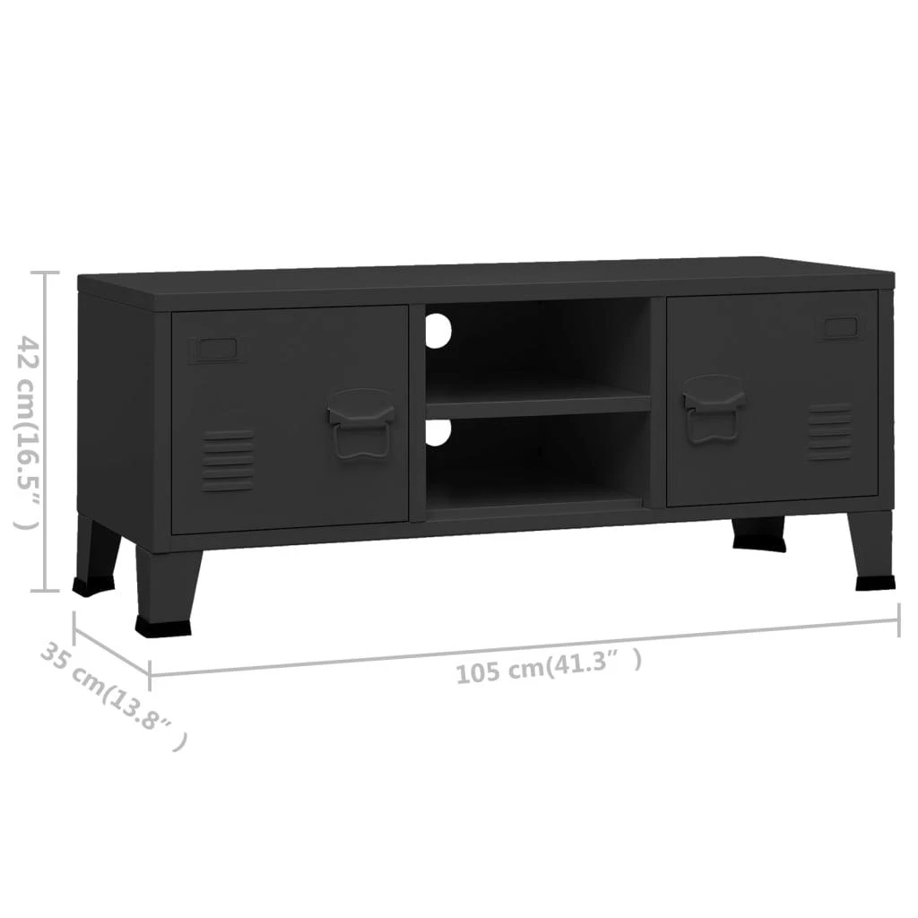 TV staliukas Televizoriaus spintelė, juoda, 105x35x42cm, metalas