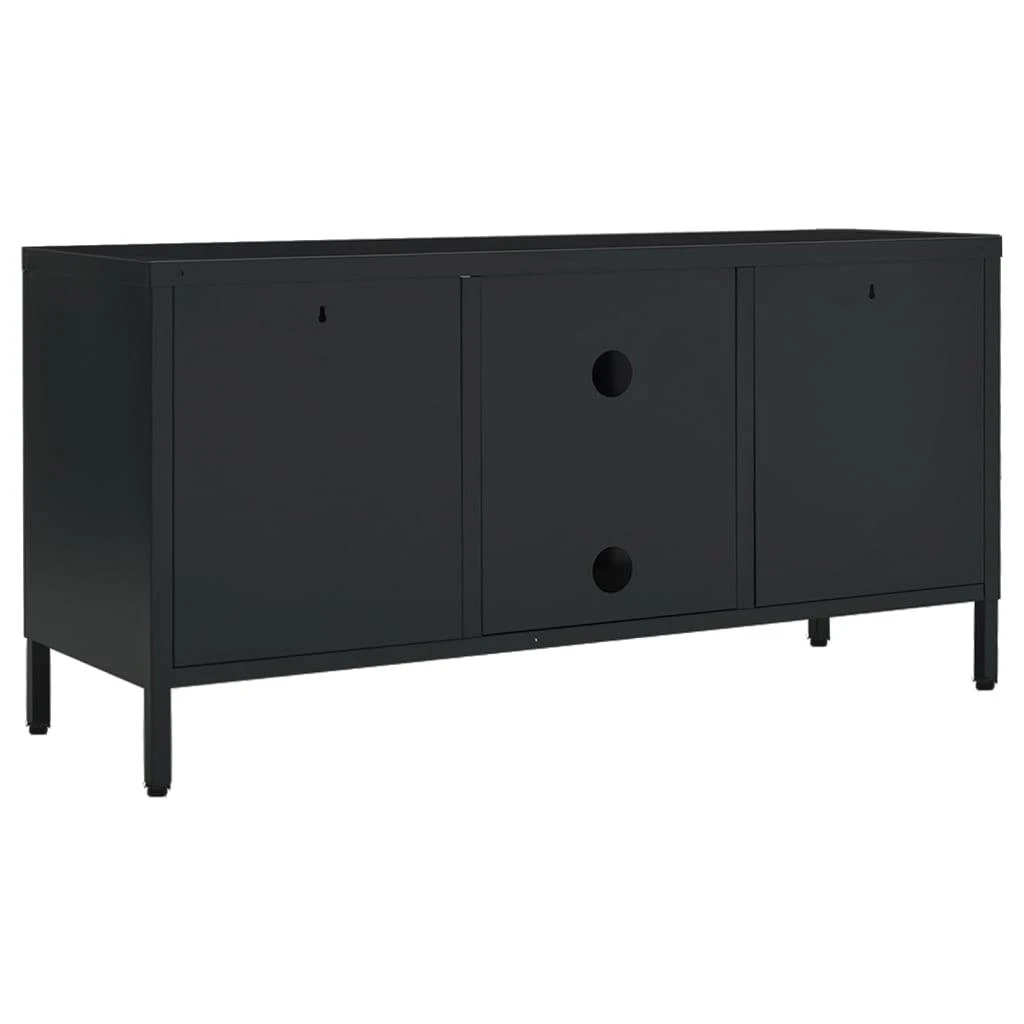 TV staliukas Televizoriaus spintelė, juoda, 105x35x52cm, plienas ir stiklas