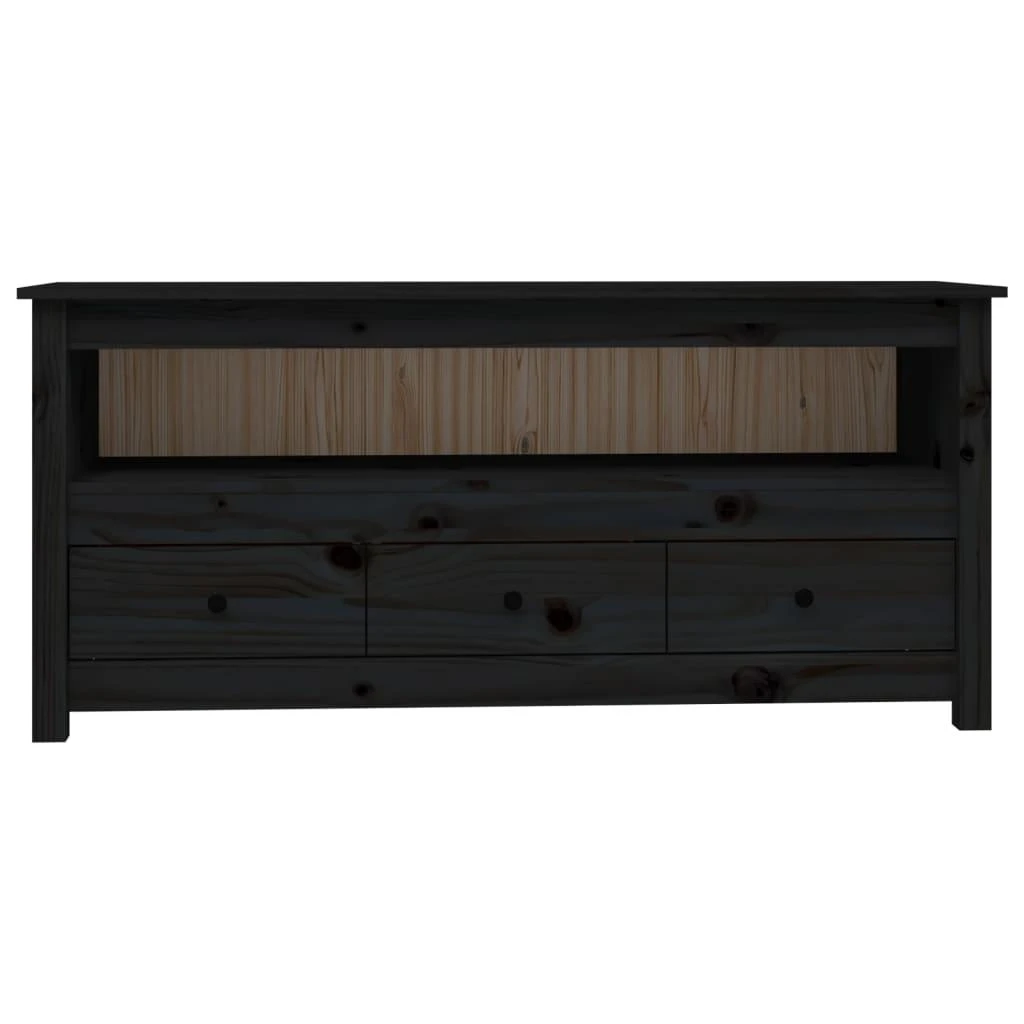 TV staliukas Televizoriaus spintelė, juoda, 114x35x52cm, pušies masyvas