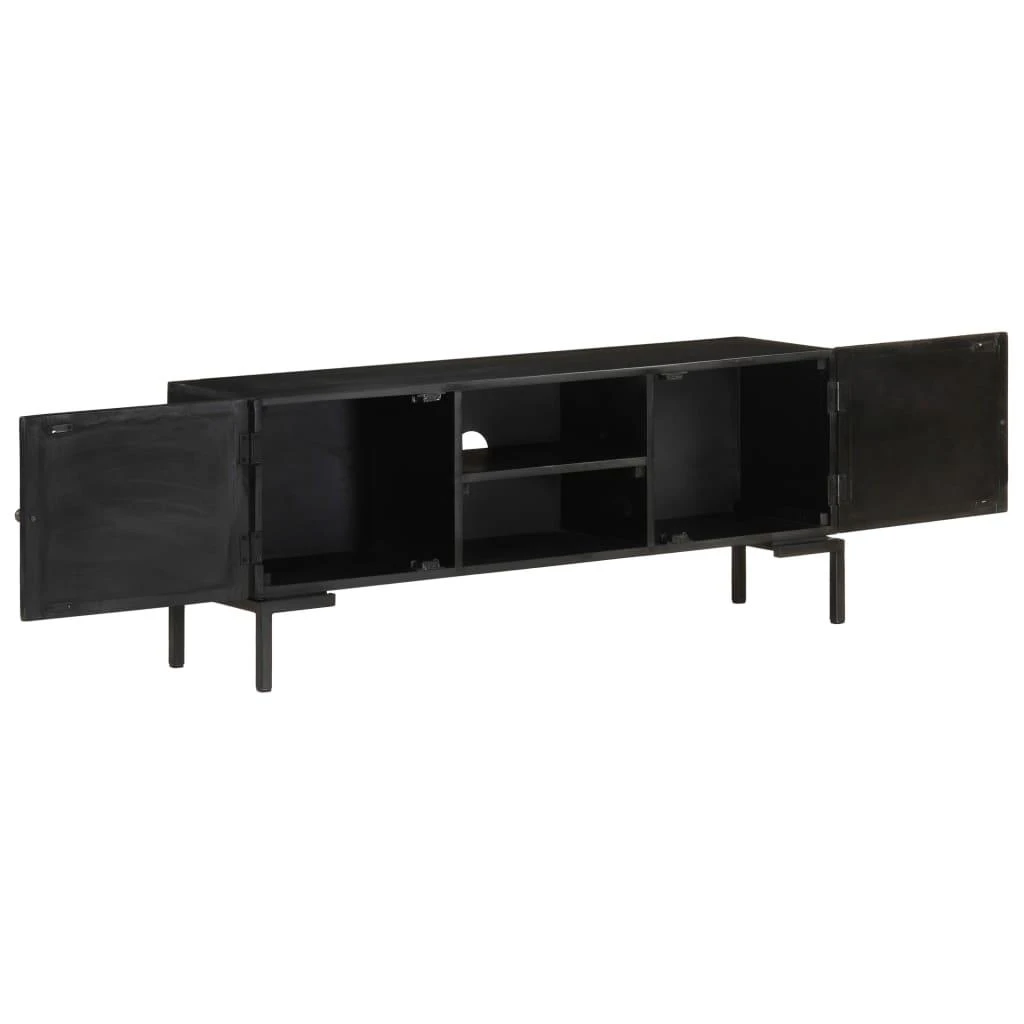 TV staliukas Televizoriaus spintelė, juoda, 115x30x46cm, mango masyvas
