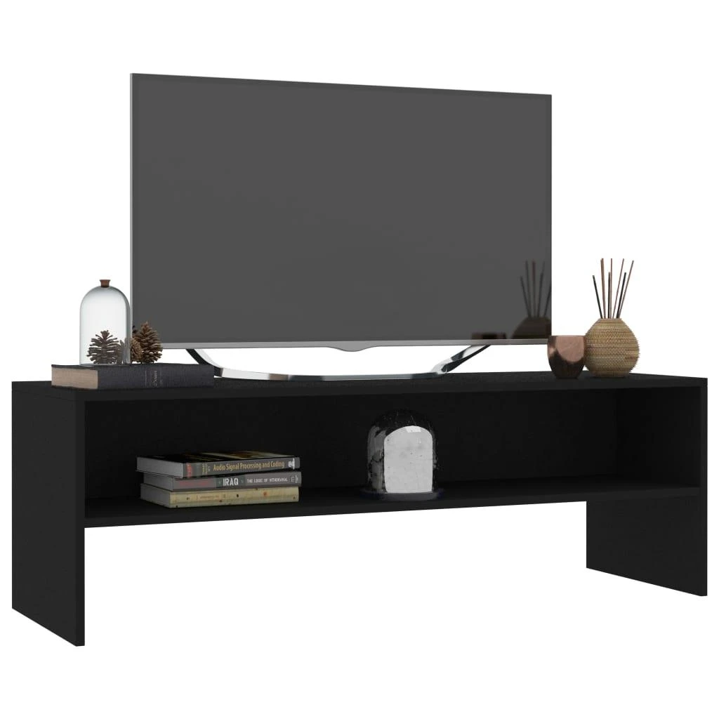TV staliukas Televizoriaus spintelė, juoda, 120x40x40cm, apdirbta mediena