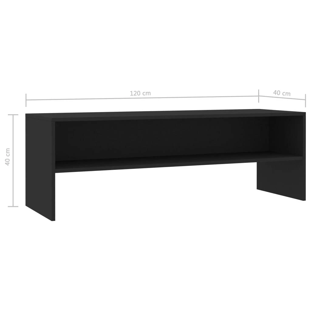 TV staliukas Televizoriaus spintelė, juoda, 120x40x40cm, apdirbta mediena