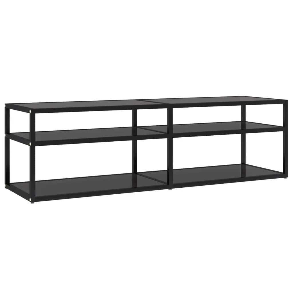 TV staliukas Televizoriaus spintelė, juoda, 140x40x40,5cm, grūdintas stiklas