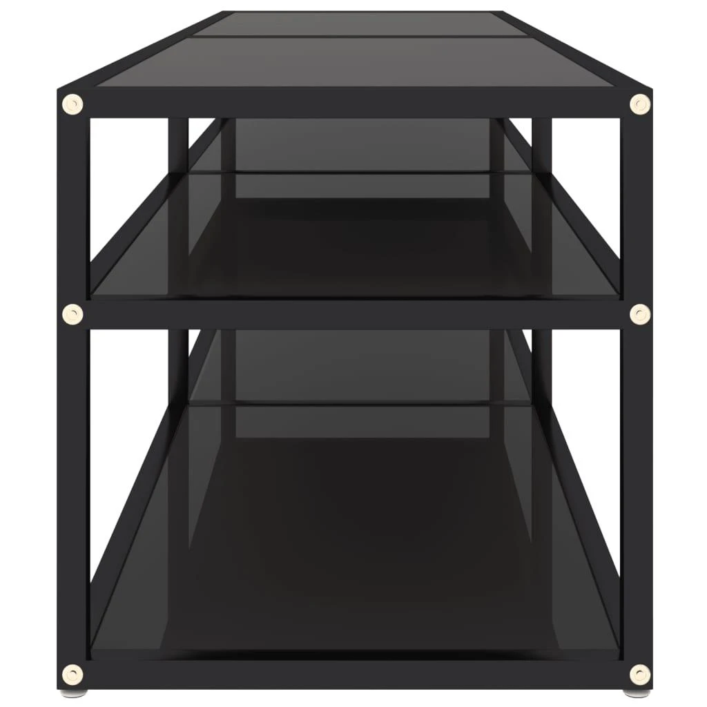 TV staliukas Televizoriaus spintelė, juoda, 140x40x40,5cm, grūdintas stiklas