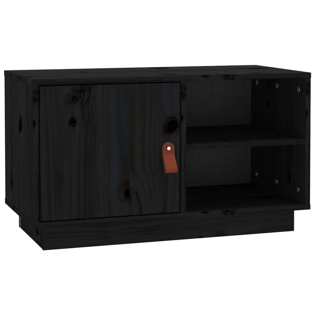 TV staliukas Televizoriaus spintelė, juoda, 70x34x40cm, pušies masyvas