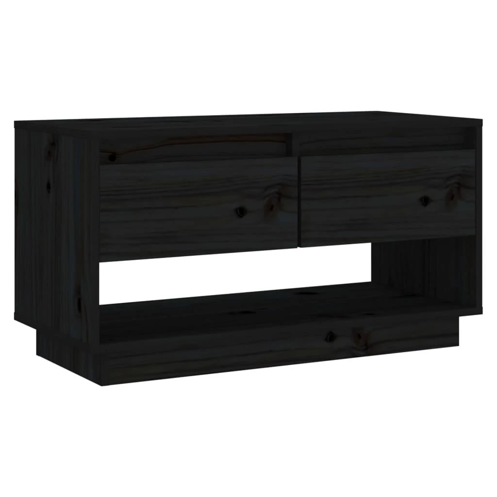 TV staliukas Televizoriaus spintelė, juoda, 74x34x40cm, pušies masyvas