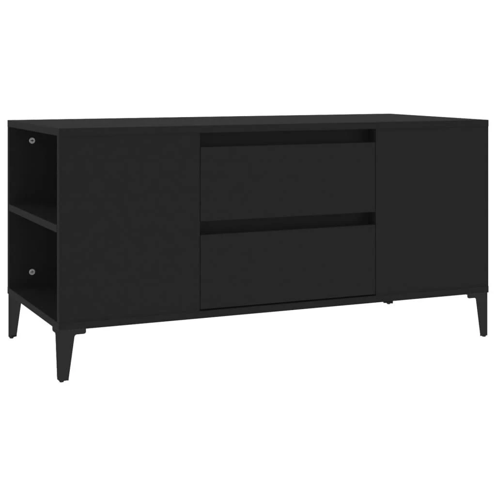 TV staliukas Televizoriaus spintelė, juodos spalvos, 102x44,5x50cm, mediena