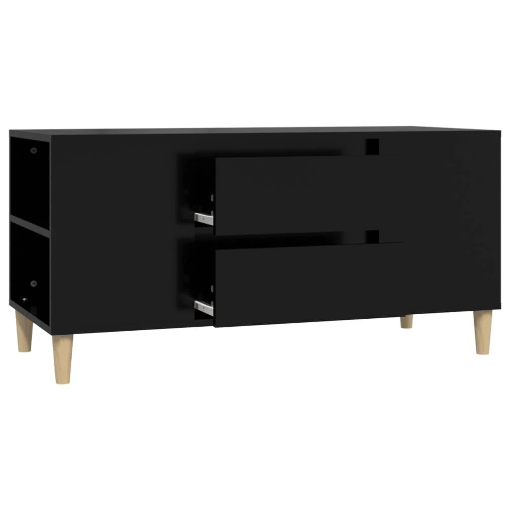 TV staliukas Televizoriaus spintelė, juodos spalvos, 102x44,5x50cm, mediena