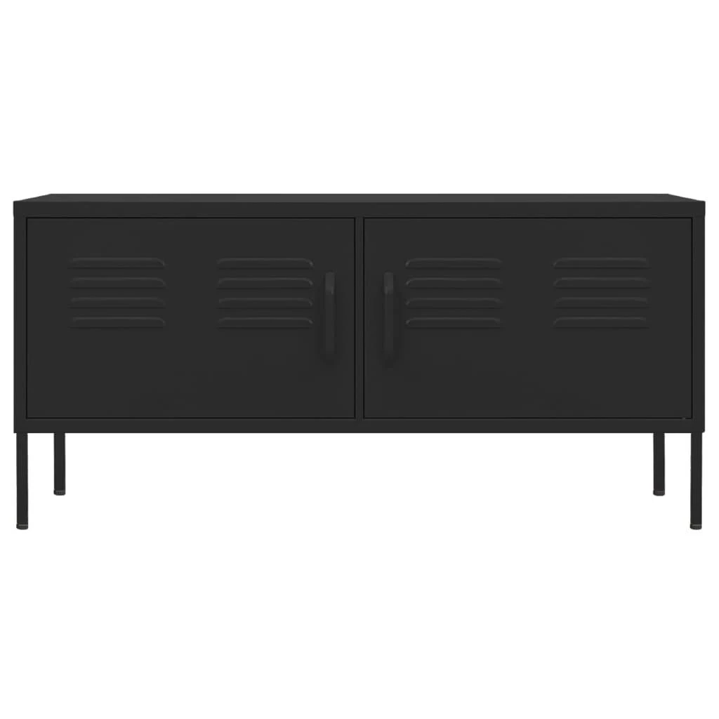 TV staliukas Televizoriaus spintelė, juodos spalvos, 105x35x50cm, plienas