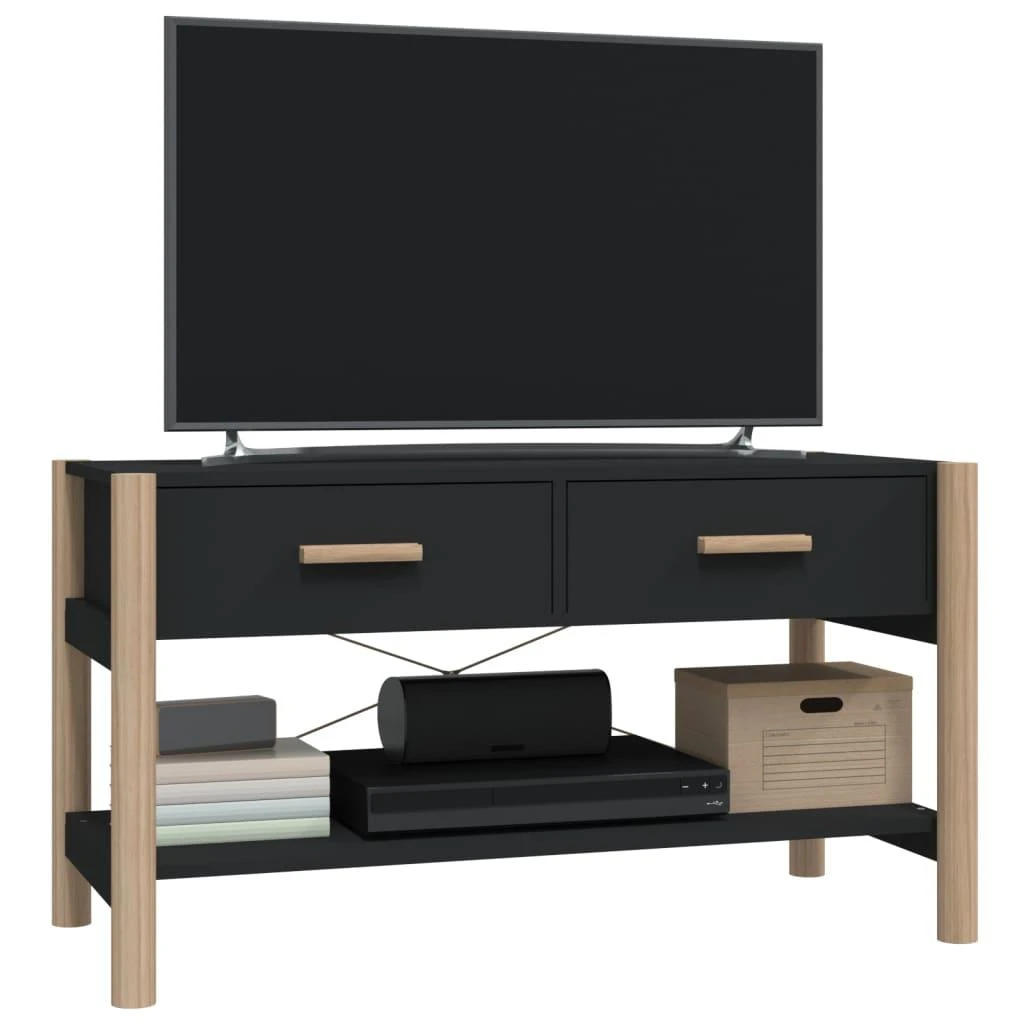 TV staliukas Televizoriaus spintelė, juodos spalvos, 82x38x45cm, mediena