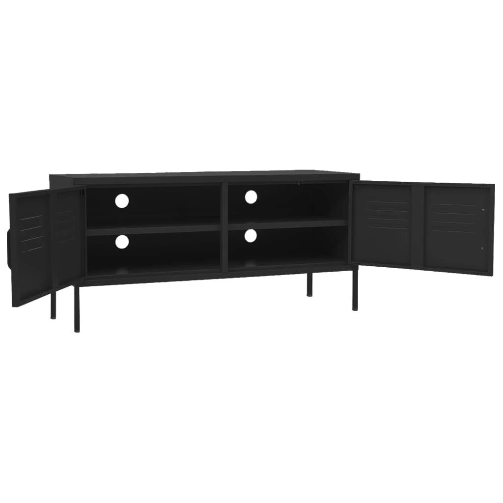 TV staliukas Televizoriaus spintelė, juodos spalvos, 105x35x50cm, plienas