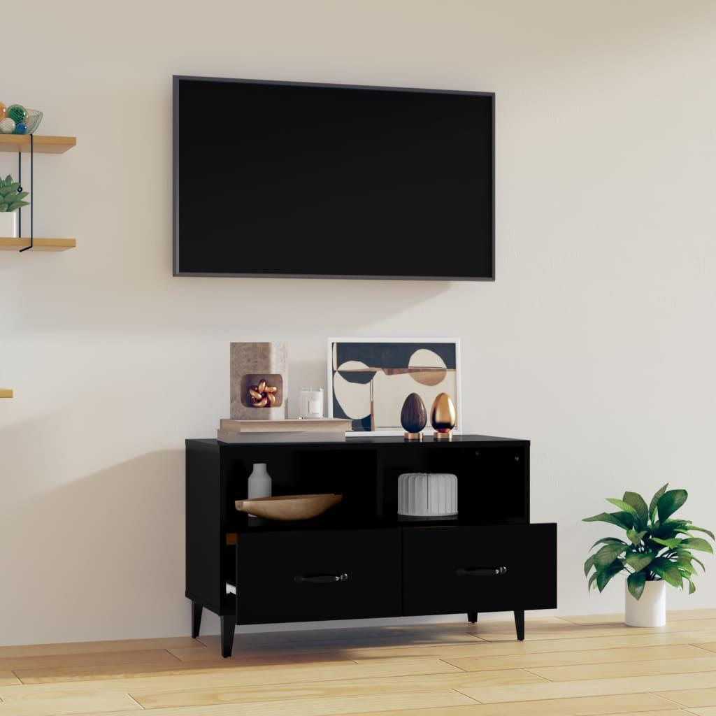 TV staliukas Televizoriaus spintelė, juodos spalvos, 80x36x50cm, mediena