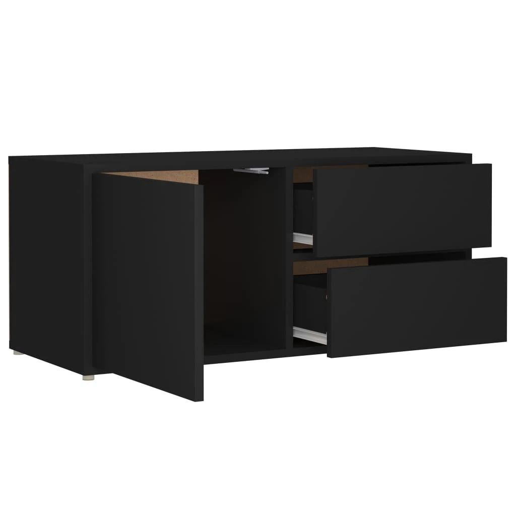 TV staliukas Televizoriaus spintelė, juoda, 80x34x36cm, apdirbta mediena