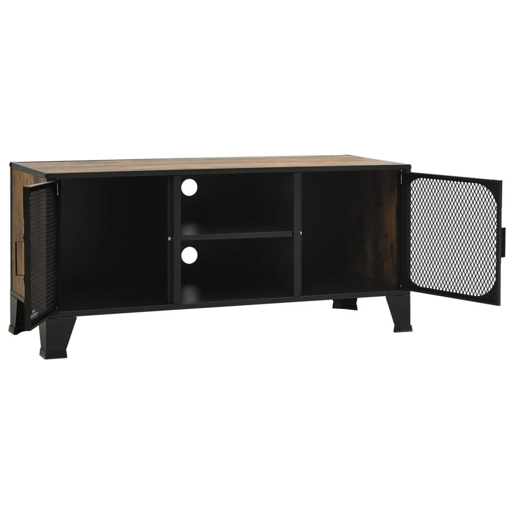 TV staliukas Televizoriaus spintelė, kaimiška ruda, 105x36x47cm, metalas/MDF