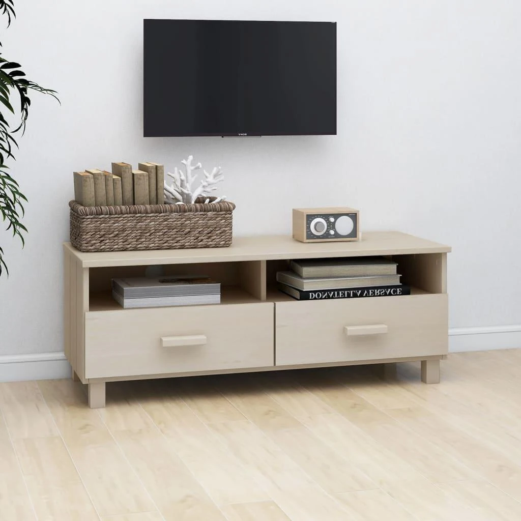 TV staliukas Televizoriaus spintelė HAMAR, medaus ruda, 106x40x40cm, pušis
