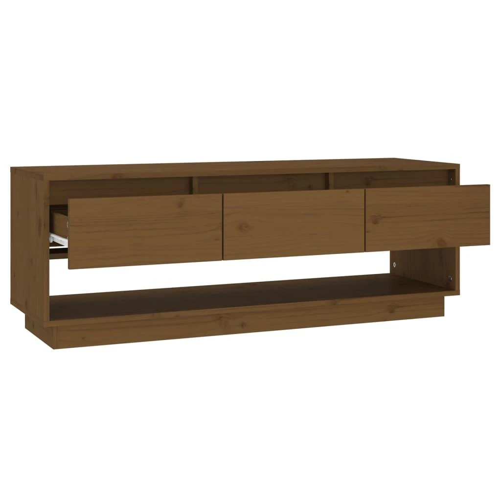 TV staliukas Televizoriaus spintelė, medaus ruda, 110,5x34x40cm, pušis