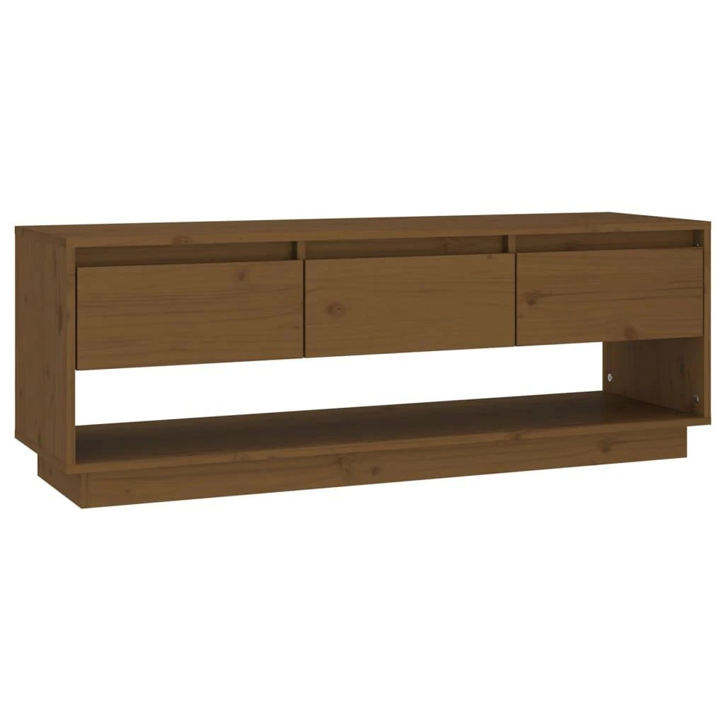 TV staliukas Televizoriaus spintelė, medaus ruda, 110,5x34x40cm, pušis