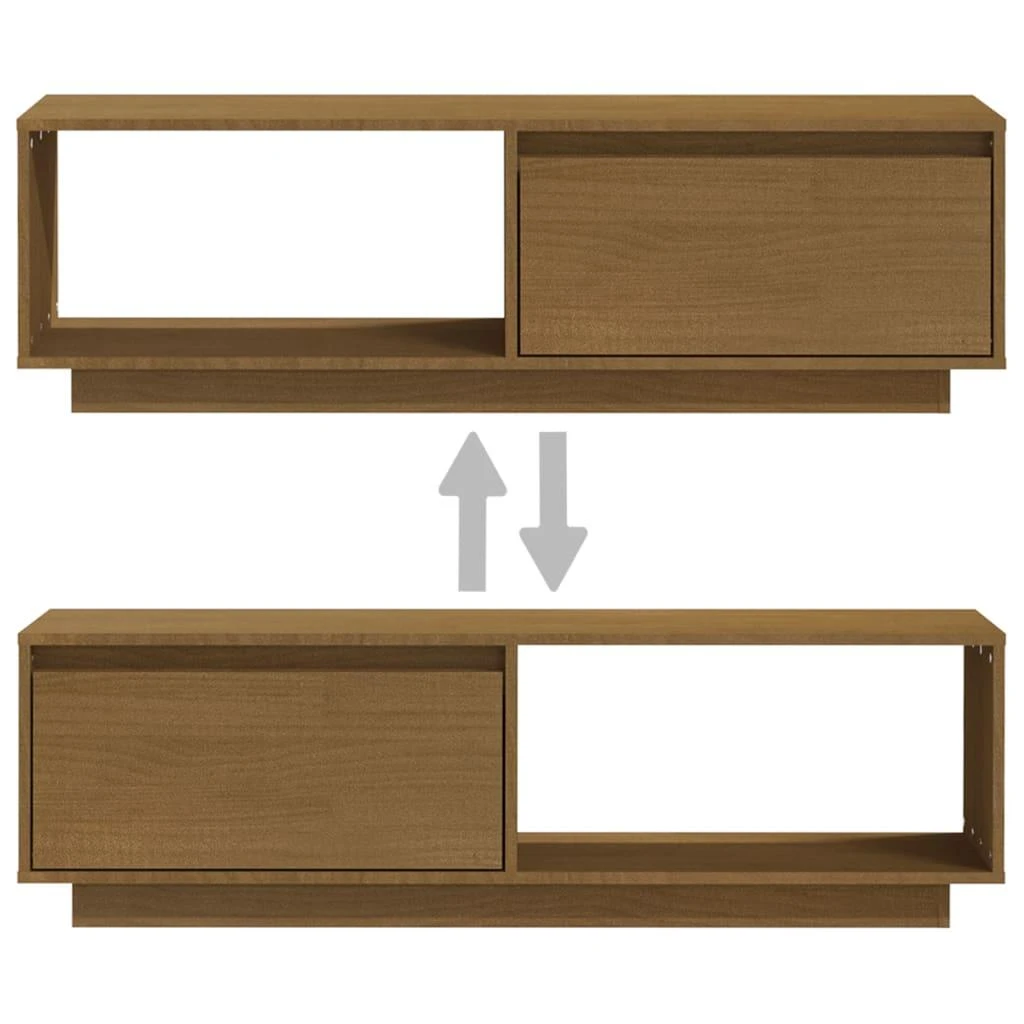 TV staliukas Televizoriaus spintelė, medaus ruda, 110x30x33,5cm, pušis