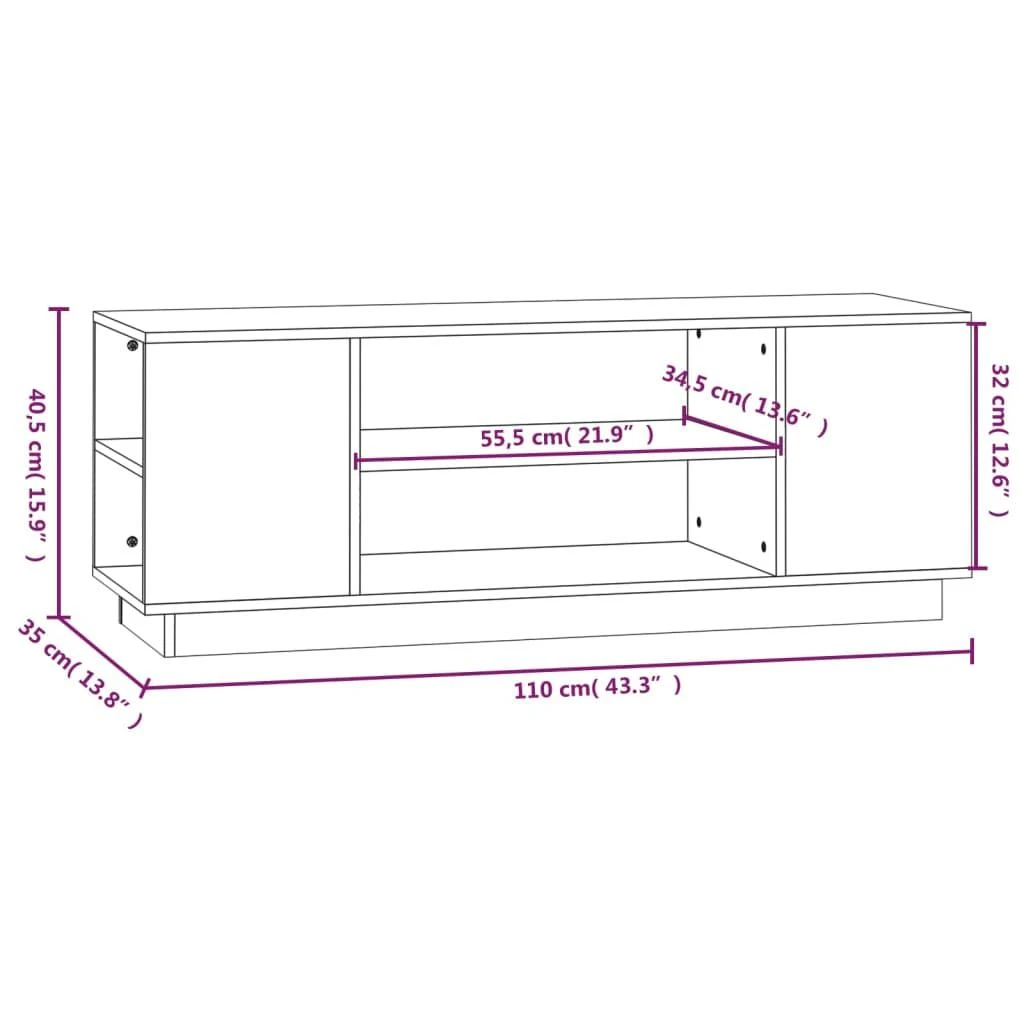 TV staliukas Televizoriaus spintelė, medaus ruda, 110x35x40,5cm, pušis