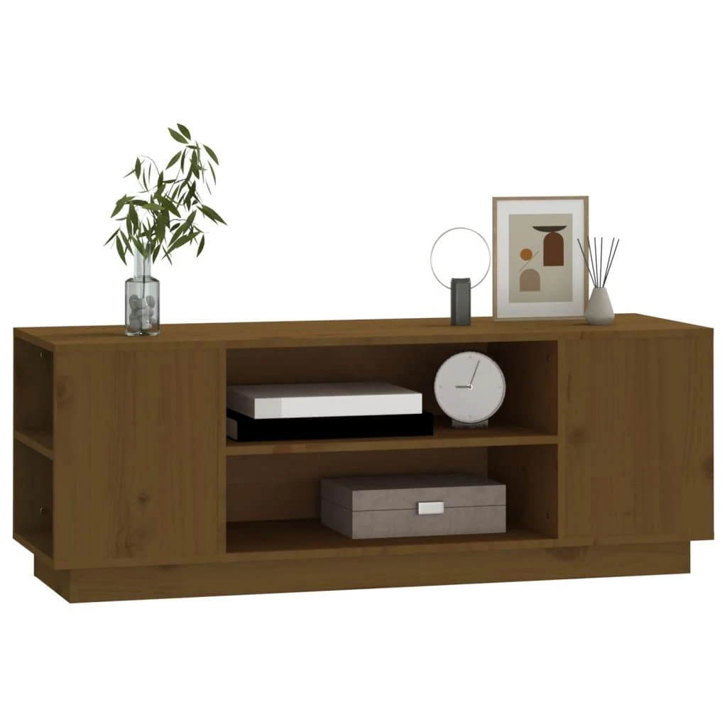TV staliukas Televizoriaus spintelė, medaus ruda, 110x35x40,5cm, pušis