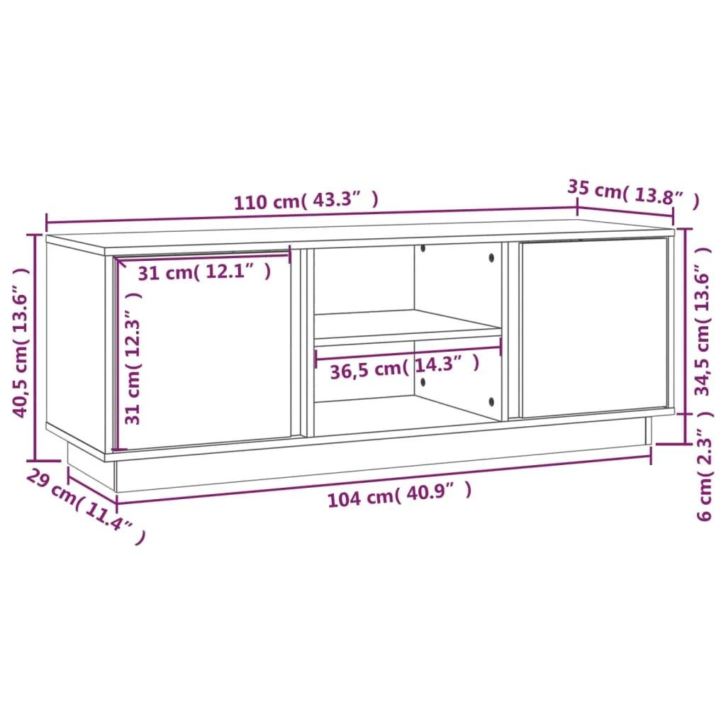 TV staliukas Televizoriaus spintelė, medaus ruda, 110x35x40,5cm, pušis
