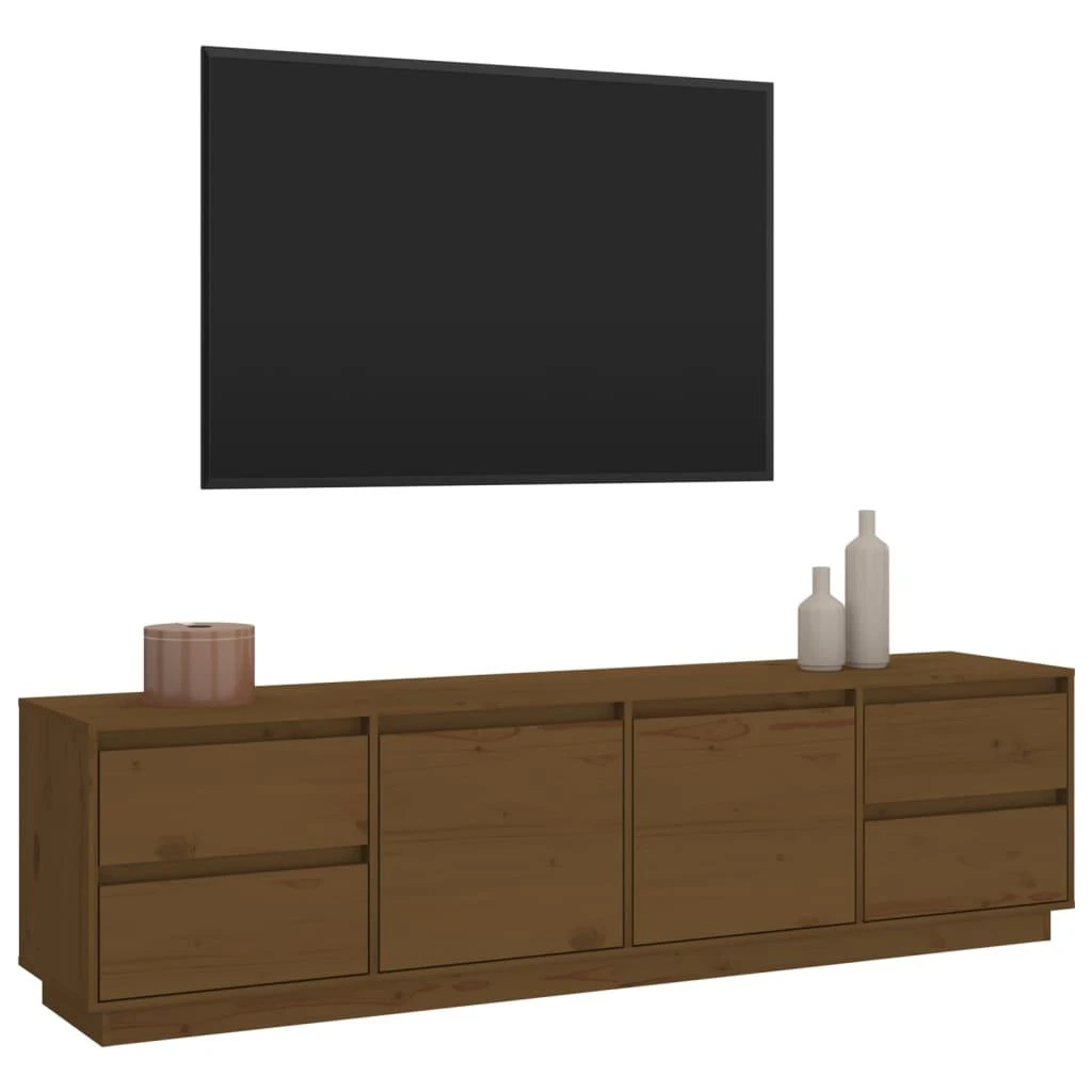 TV staliukas Televizoriaus spintelė, medaus ruda, 176x37x47,5cm, pušis