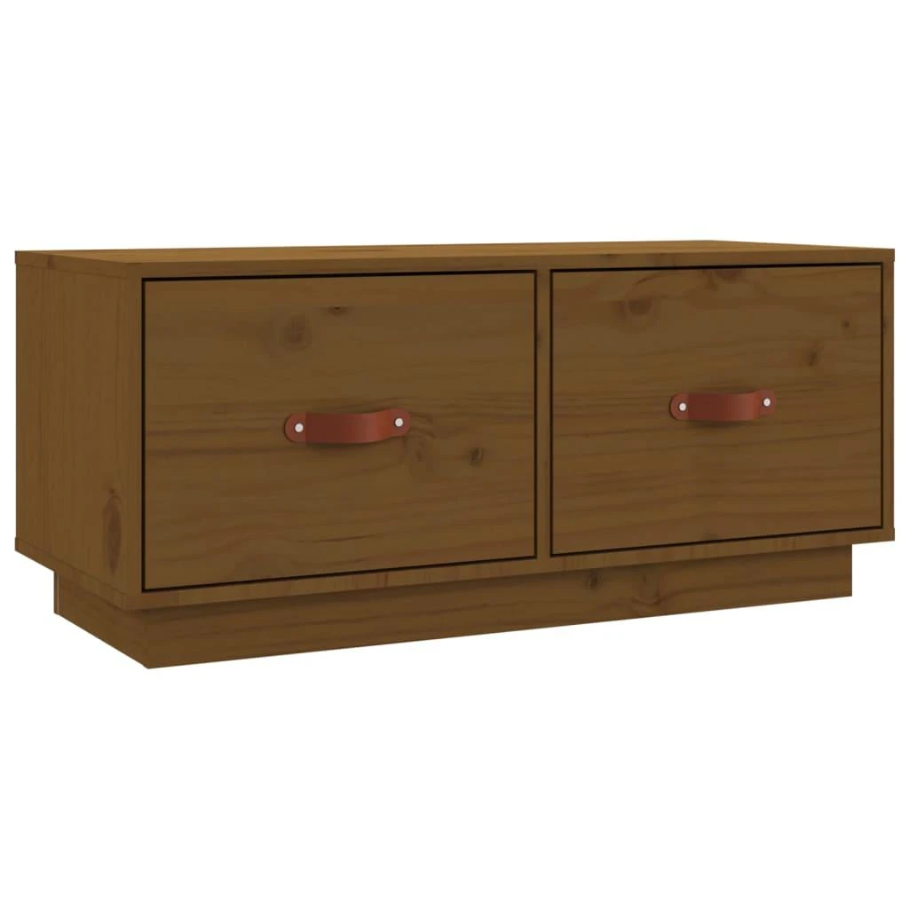 TV staliukas Televizoriaus spintelė, medaus ruda, 80x34x35cm, pušies masyvas