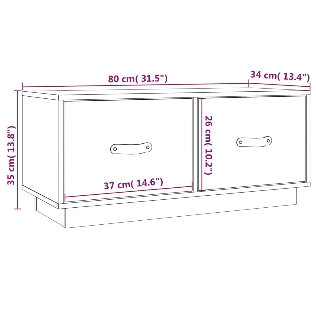 TV staliukas Televizoriaus spintelė, medaus ruda, 80x34x35cm, pušies masyvas