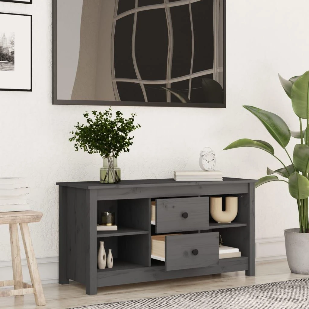 TV staliukas Televizoriaus spintelė, pilka, 103x36,5x52cm, pušies masyvas