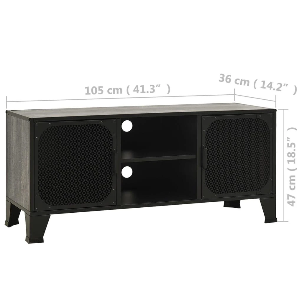 TV staliukas Televizoriaus spintelė, pilka, 105x36x47cm, metalas ir MDF