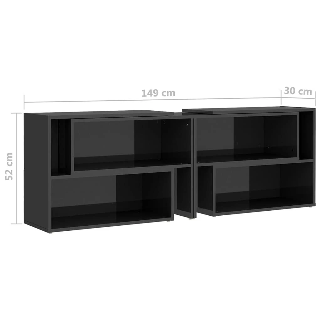 TV staliukas Televizoriaus spintelė, pilka, 149x30x52cm, apdirbta mediena