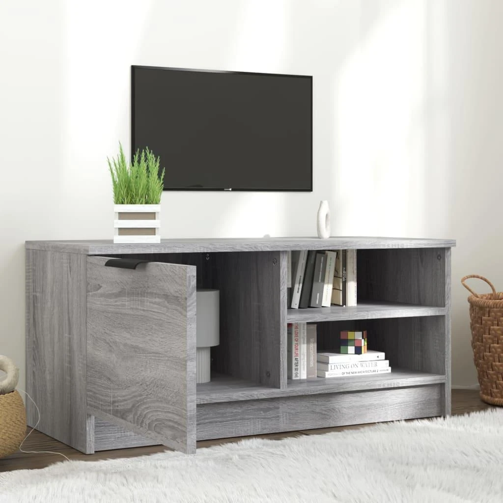TV staliukas Televizoriaus spintelė, pilka, 80x35x36,5cm, apdirbta mediena
