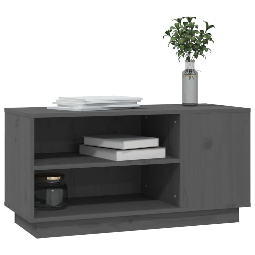 TV staliukas Televizoriaus spintelė, pilka, 80x35x40,5cm, pušies masyvas