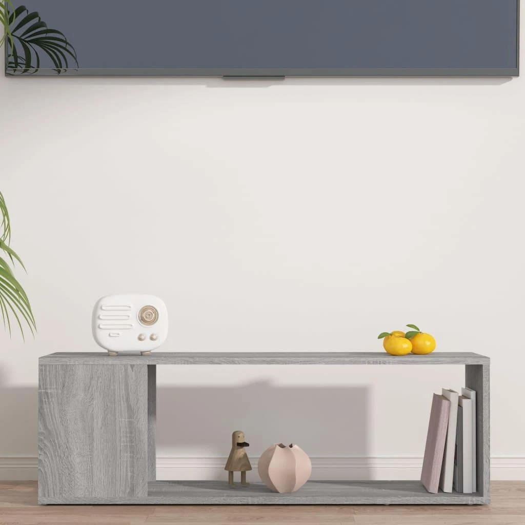 TV staliukas Televizoriaus spintelė, pilka ąžuolo, 100x24x32cm, mediena