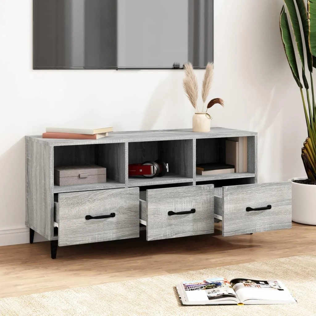 TV staliukas Televizoriaus spintelė, pilka ąžuolo, 102x35x50cm, mediena