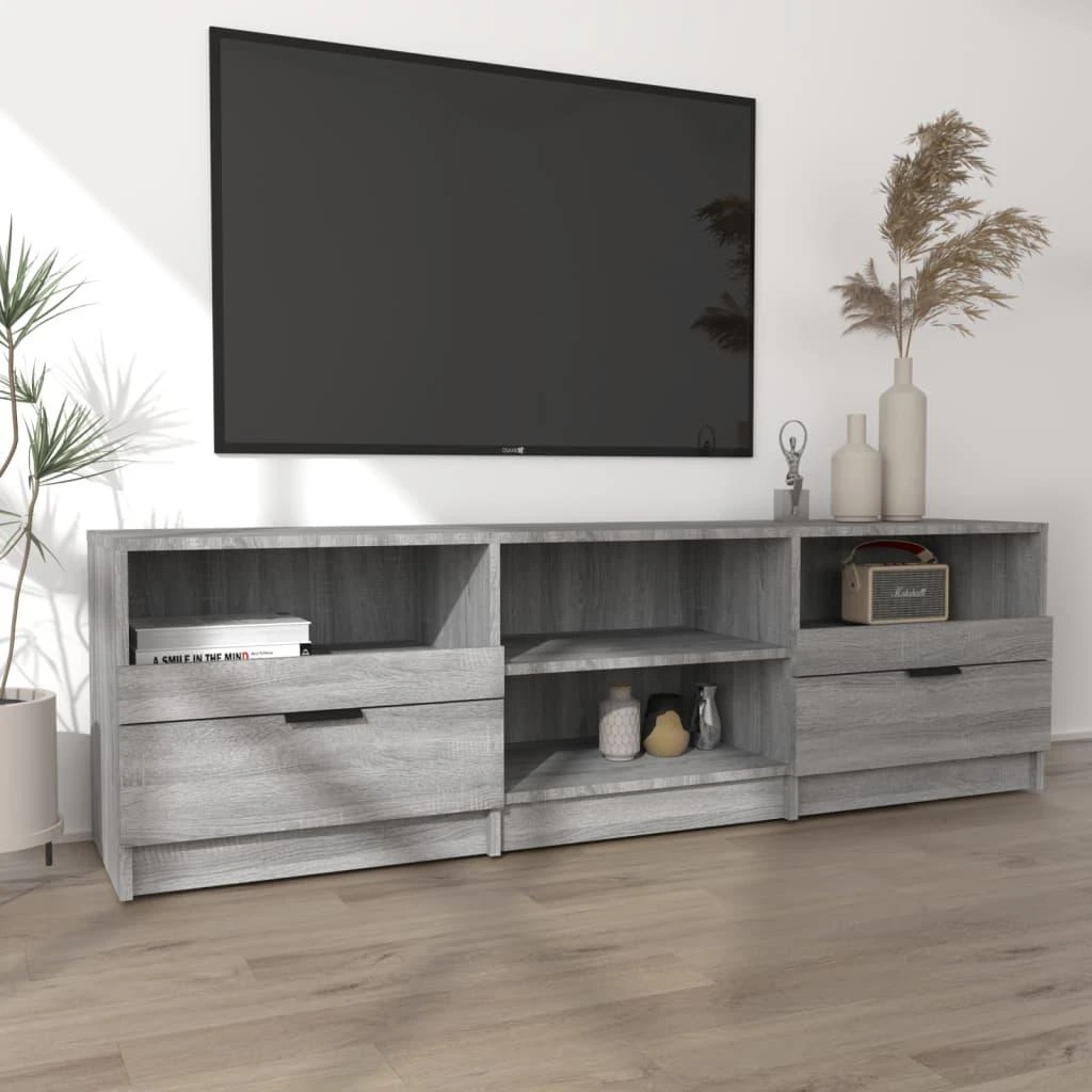 TV staliukas Televizoriaus spintelė, pilka ąžuolo, 150x33,5x45cm, mediena