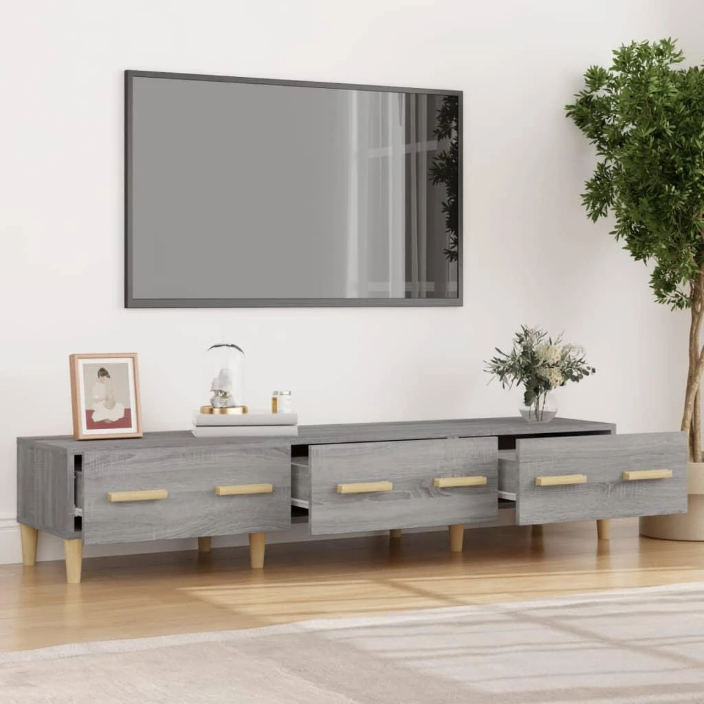 TV staliukas Televizoriaus spintelė, pilka ąžuolo, 150x34,5x30cm, mediena