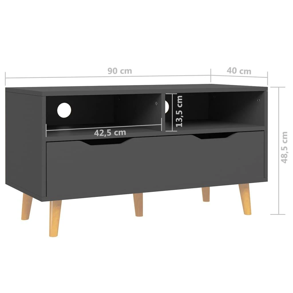 TV staliukas Televizoriaus spintelė, pilka, 90x40x48,5cm, apdirbta mediena