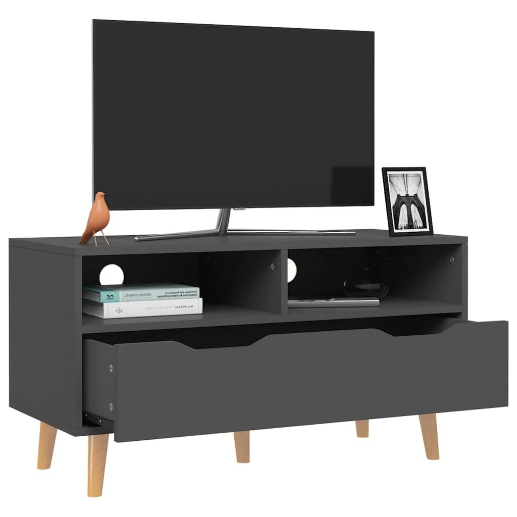 TV staliukas Televizoriaus spintelė, pilka, 90x40x48,5cm, apdirbta mediena