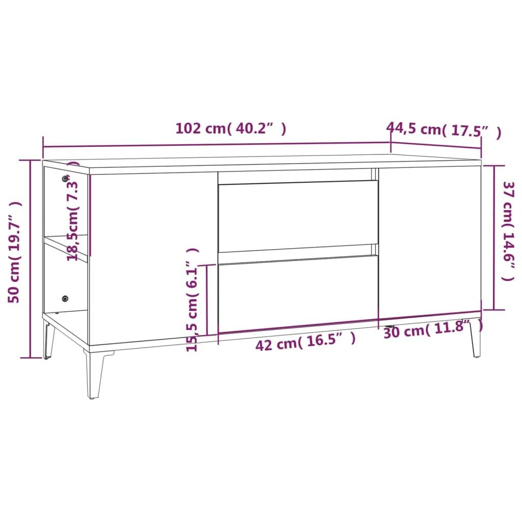 TV staliukas Televizoriaus spintelė, ruda ąžuolo, 102x44,5x50cm, mediena