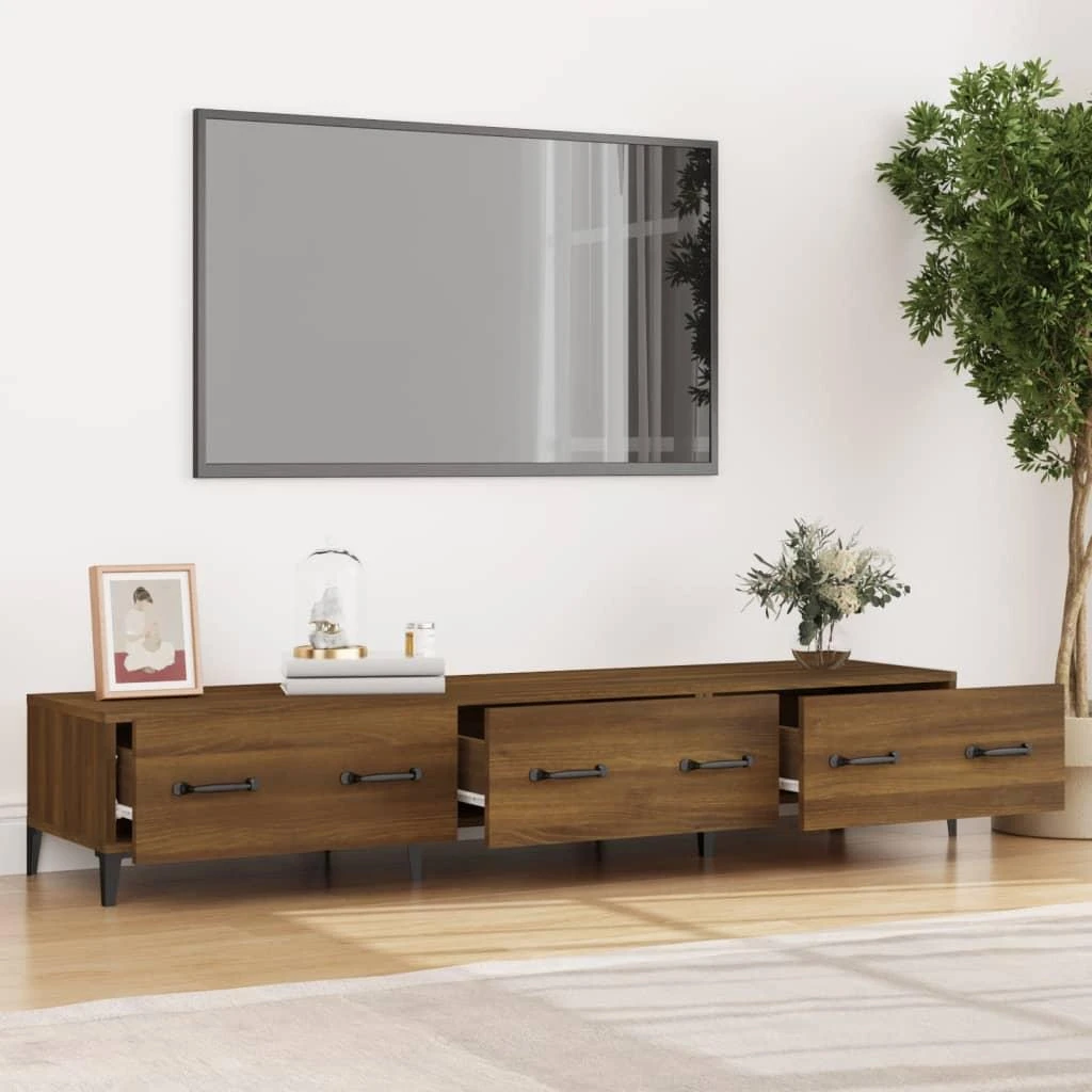 TV staliukas Televizoriaus spintelė, ruda ąžuolo, 150x34,5x30cm, mediena