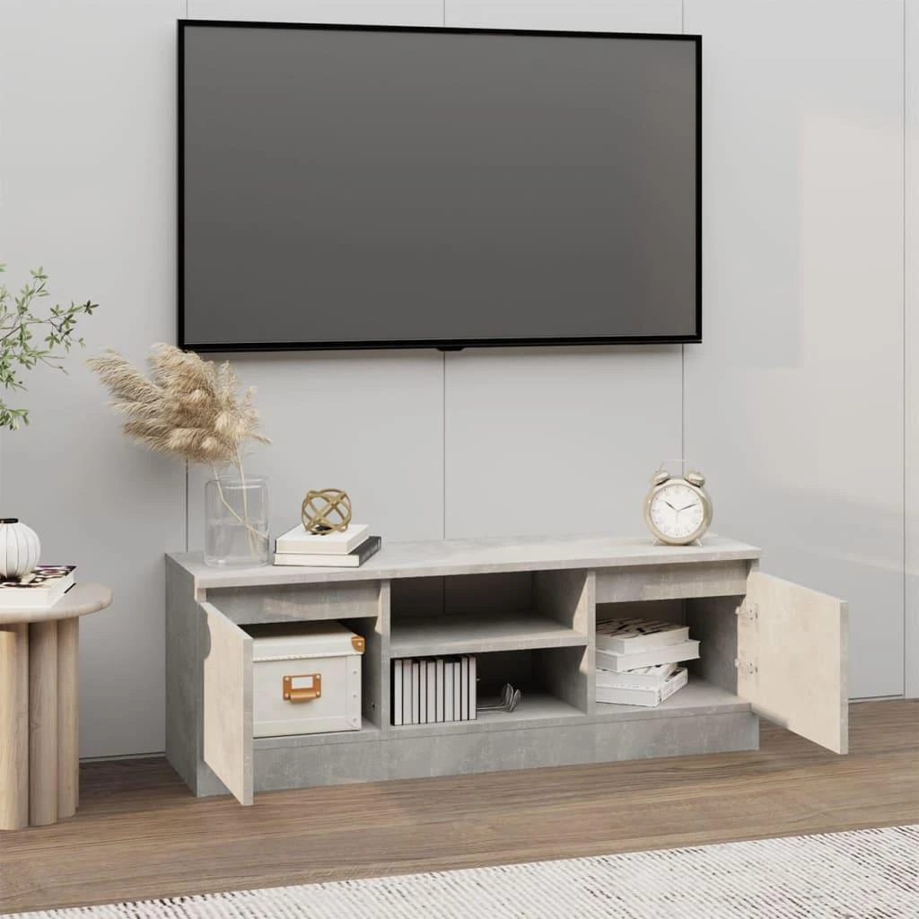 TV staliukas Televizoriaus spintelė su durelėmis, betono pilka, 102x30x36cm