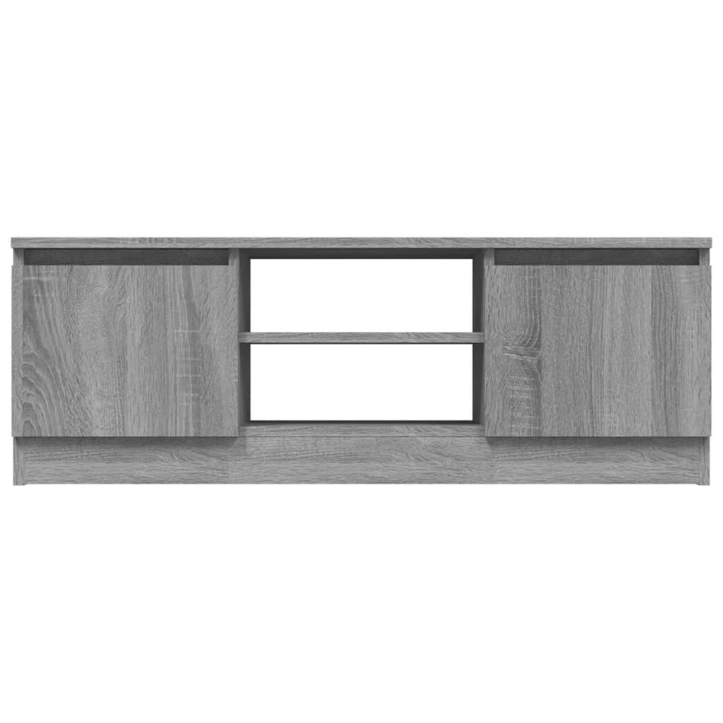 TV staliukas Televizoriaus spintelė su durelėmis, pilka ąžuolo, 102x30x36cm