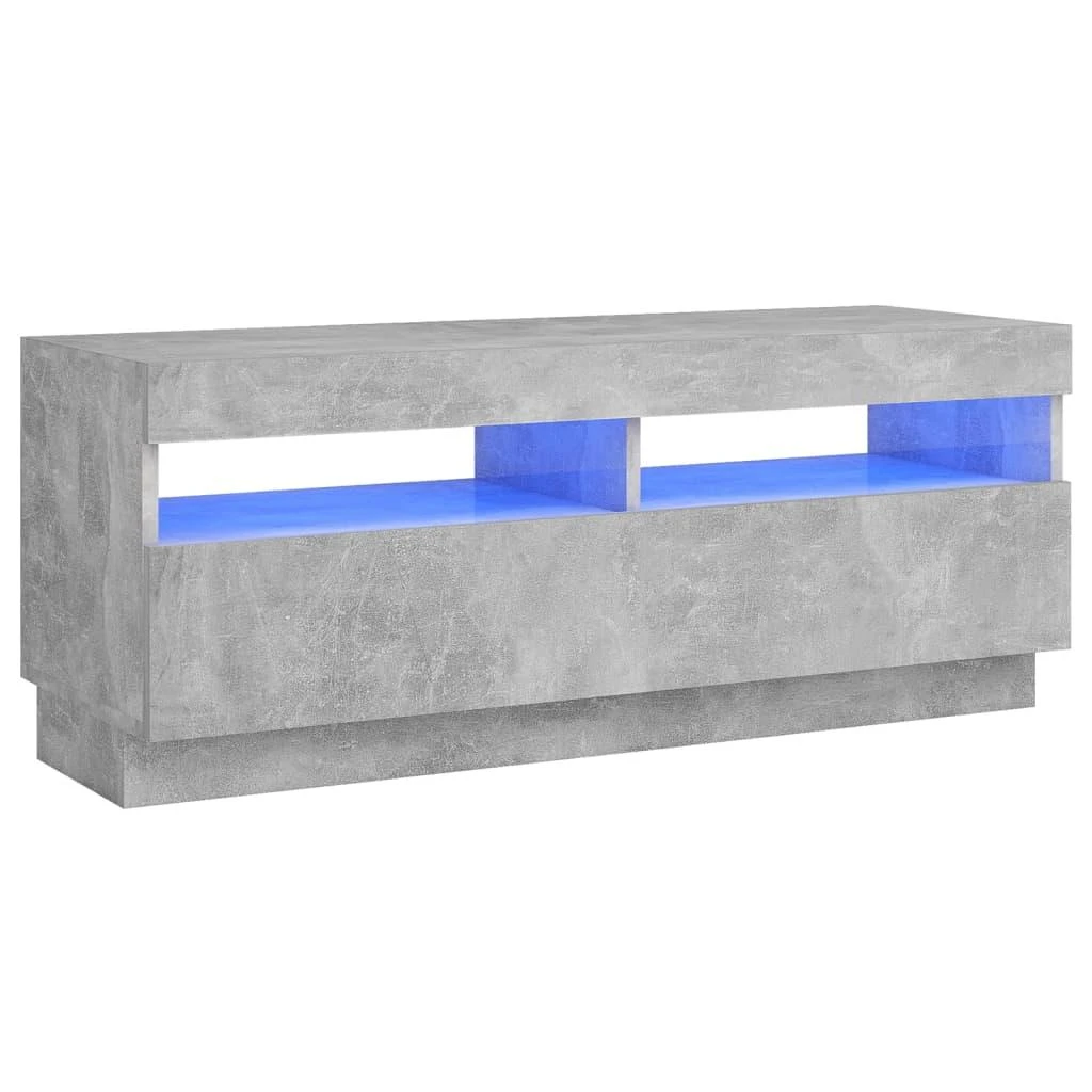 TV staliukas Televizoriaus spintelė su LED apšvietimu, pilka, 100x35x40cm